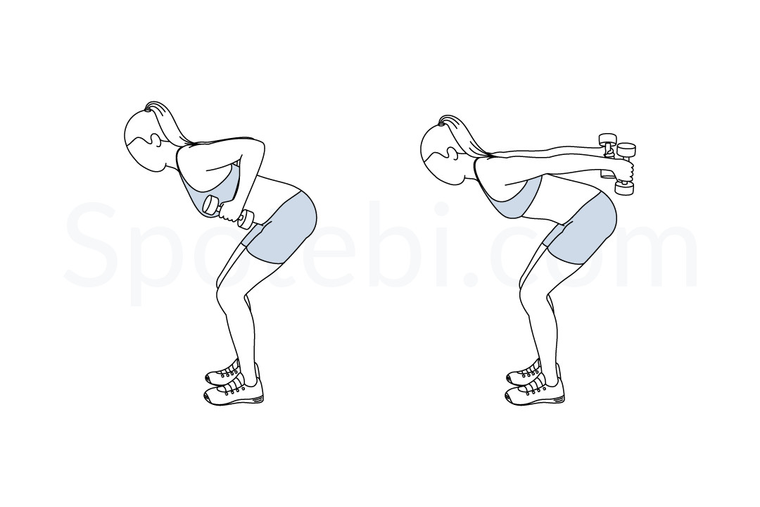 Dumbbell Triceps Kickback Illustrated Exercise Guide