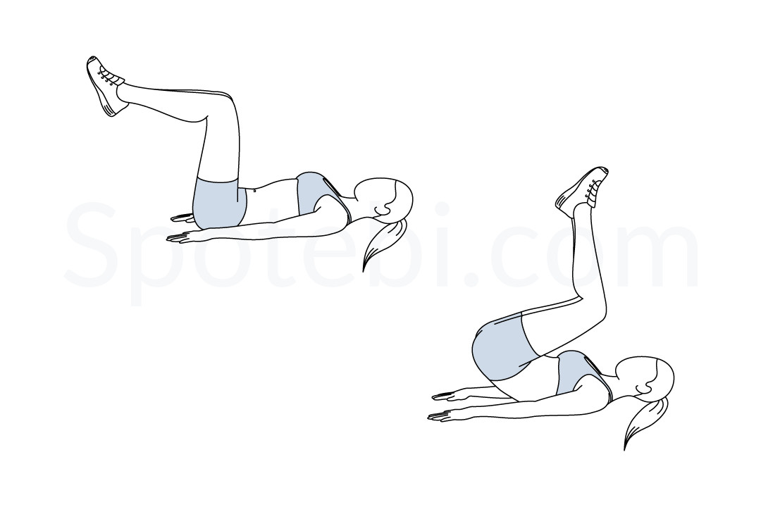 Reverse Crunches Illustrated Exercise Guide