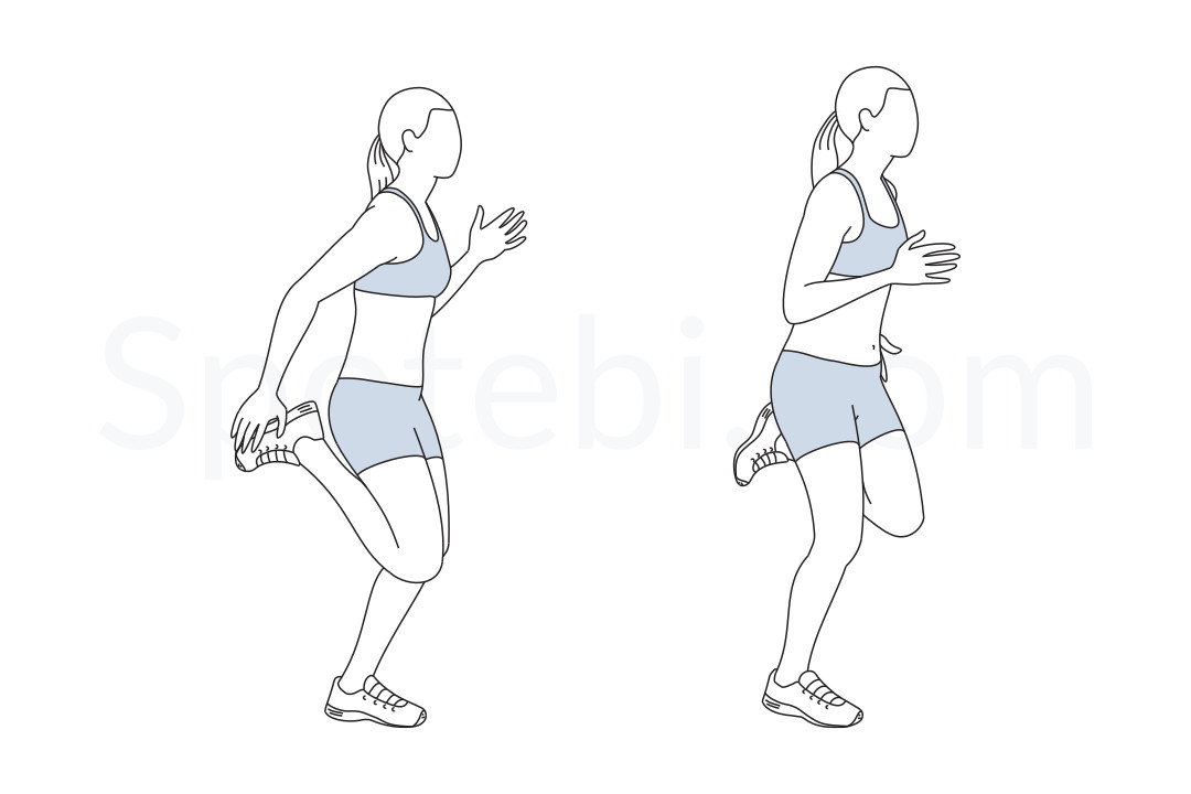 butt kicks exercise illustration