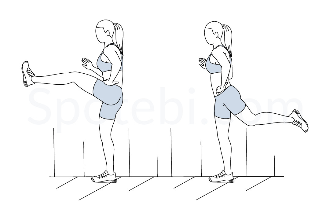 Woman Doing Forward Leg Swings Holding On The Wall Flat, 45% OFF