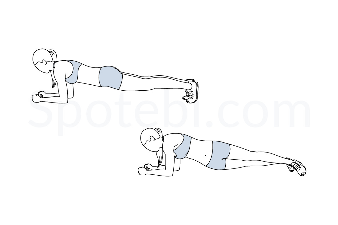 Plank Hip Dips  Illustrated Exercise Guide