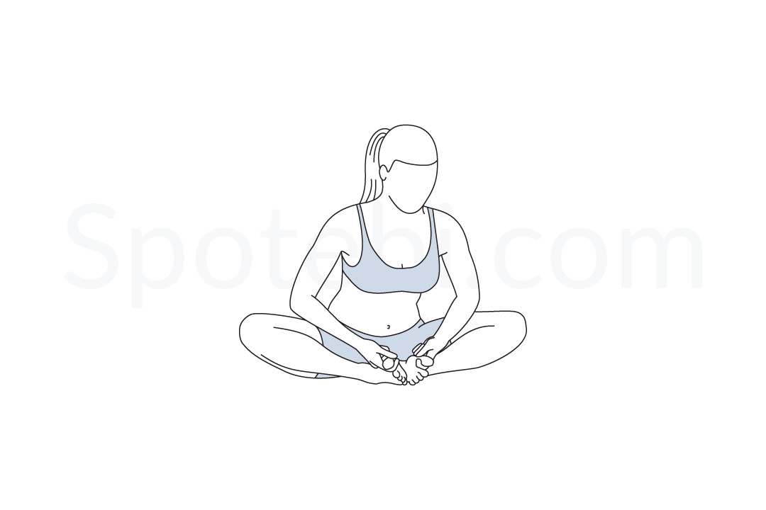 Yoga Bound Angle Pose, artwork - Stock Image - C020/3010 - Science Photo  Library