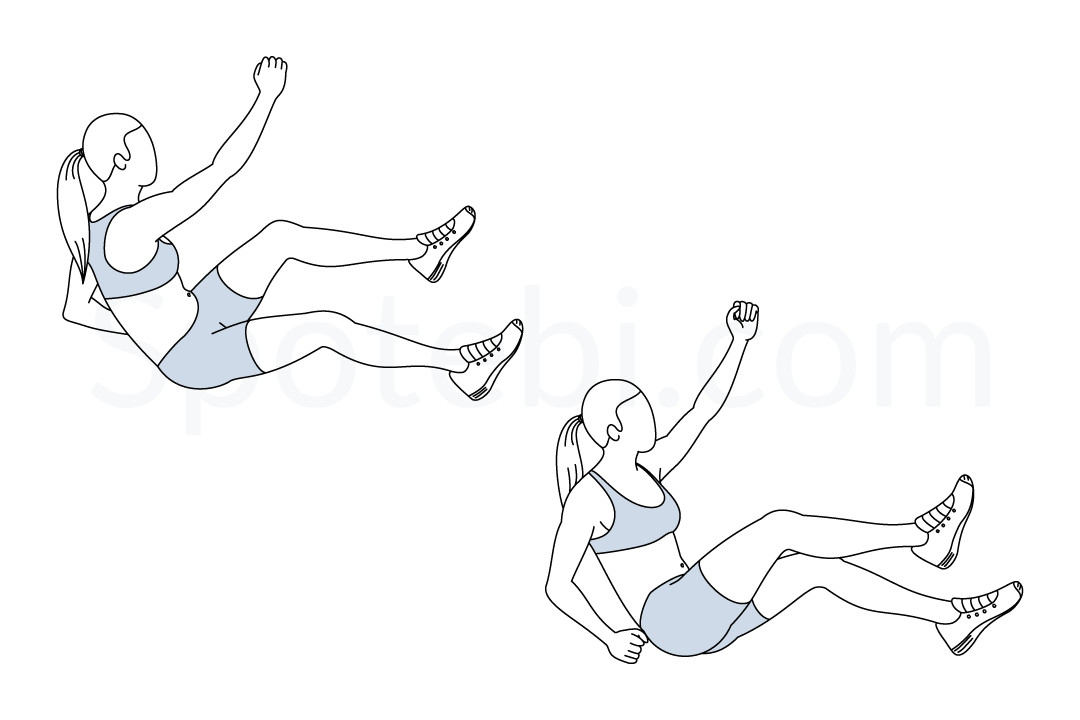 Rope Climb Crunches Illustrated Exercise Guide