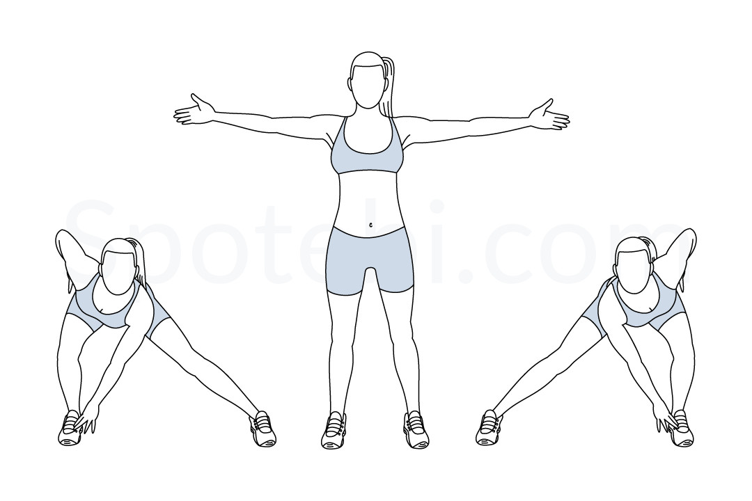 alternating side lunge touch exercise illustration spotebi