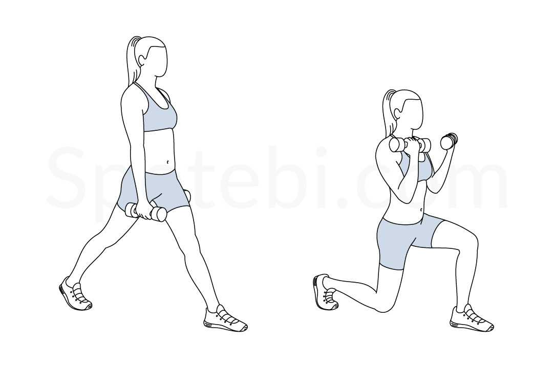 Split Squat Curl | Illustrated Exercise Guide