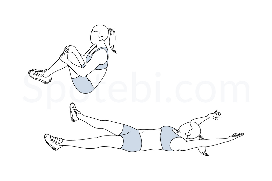 Bent Leg Jackknife  Illustrated Exercise Guide