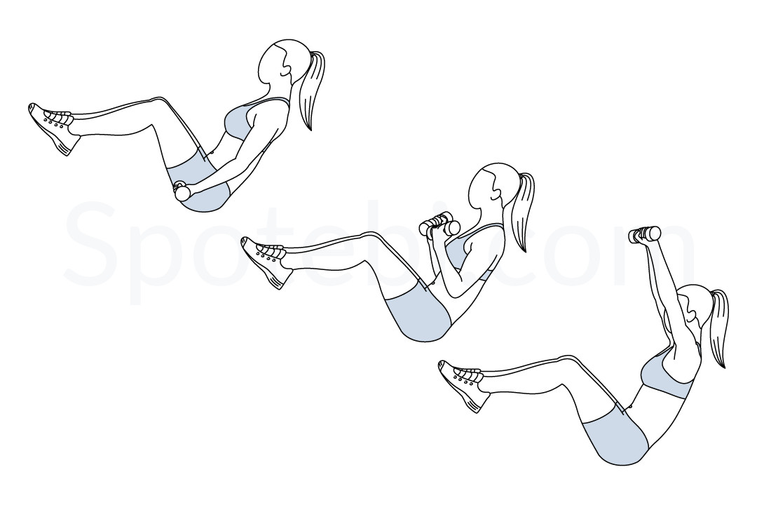 V Sit Curl Press Illustrated Exercise Guide