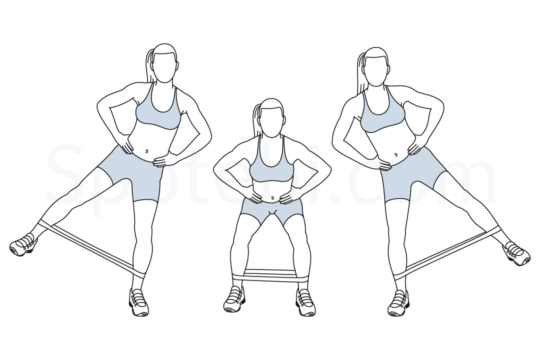 Squat Band Hip Abduction Illustrated Exercise Guide