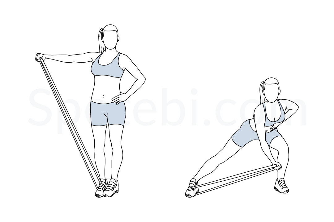 Side raises with resistance band outlet
