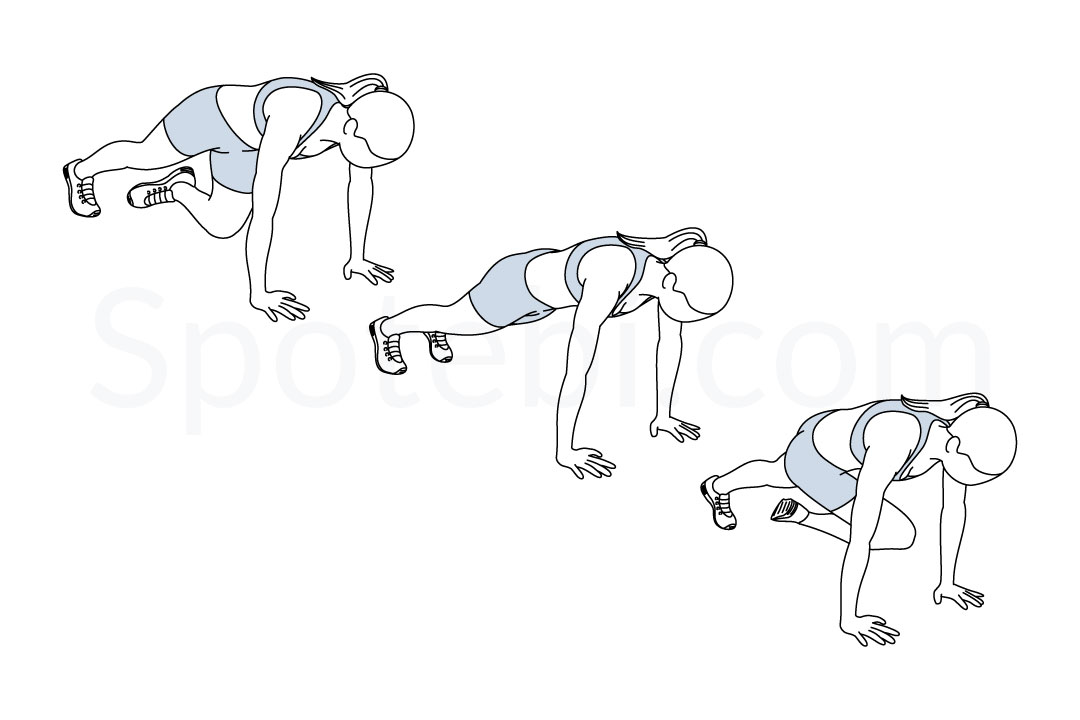 Mountain Climbers Exercise Cartoon