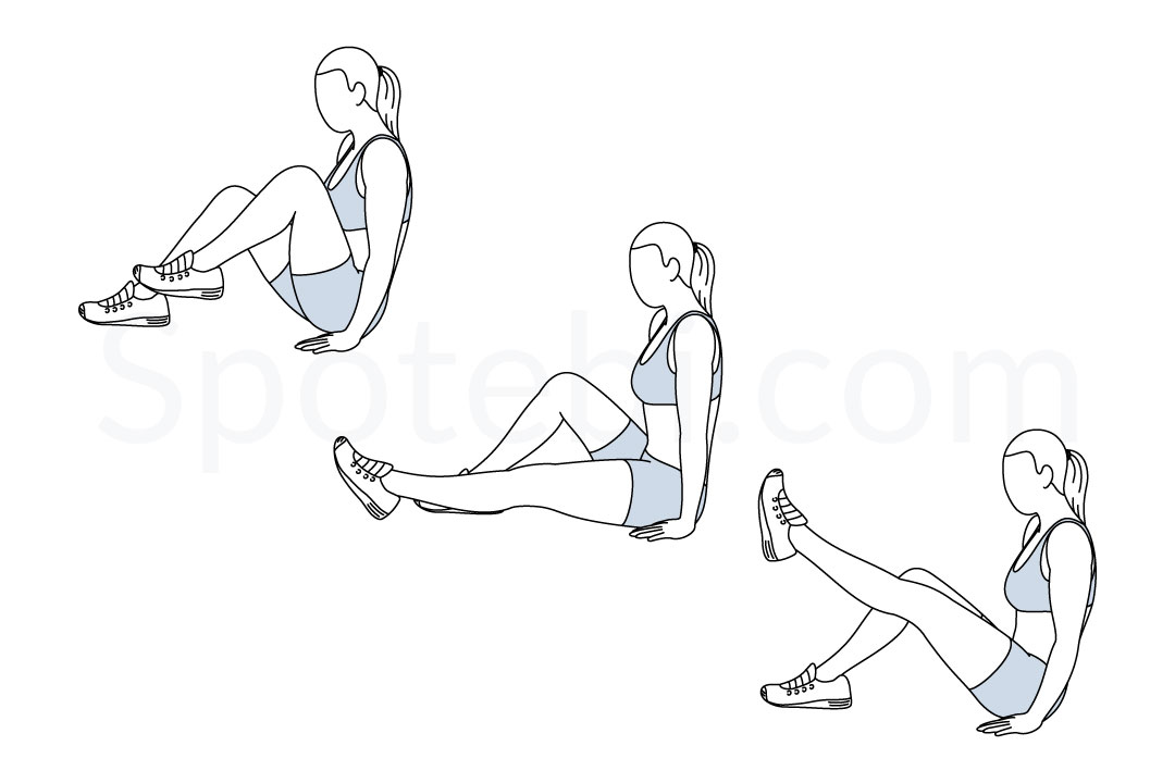 Pistol crunch exercise guide with instructions, demonstration, calories burned and muscles worked. Learn proper form, discover all health benefits and choose a workout. https://www.spotebi.com/exercise-guide/pistol-crunch/