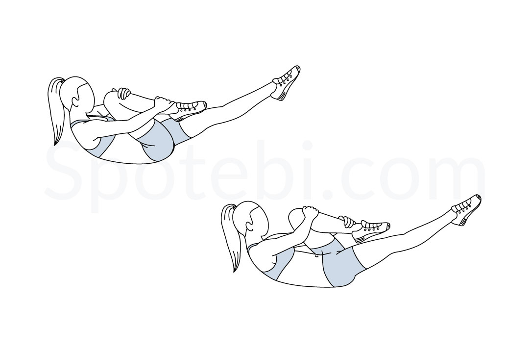 Single Leg Stretch  Illustrated Exercise Guide