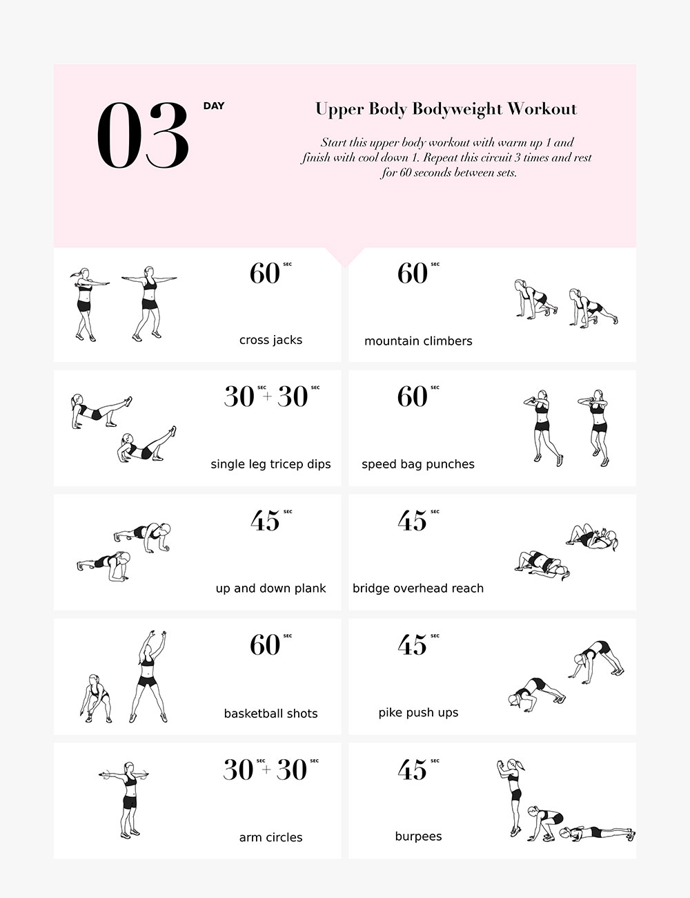 Upper Body Bodyweight Workout Traveling Edition