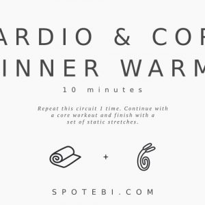 To maximize results and minimize the risk of injury, start your core workout with a 10 minute dynamic warm up. This beginner workout routine for women warms up your muscles and joints and gets them ready for maximum flexibility, which means you can perform each exercise with proper form. https://www.spotebi.com/workout-routines/cardio-core-beginner-workout-routine-for-women/